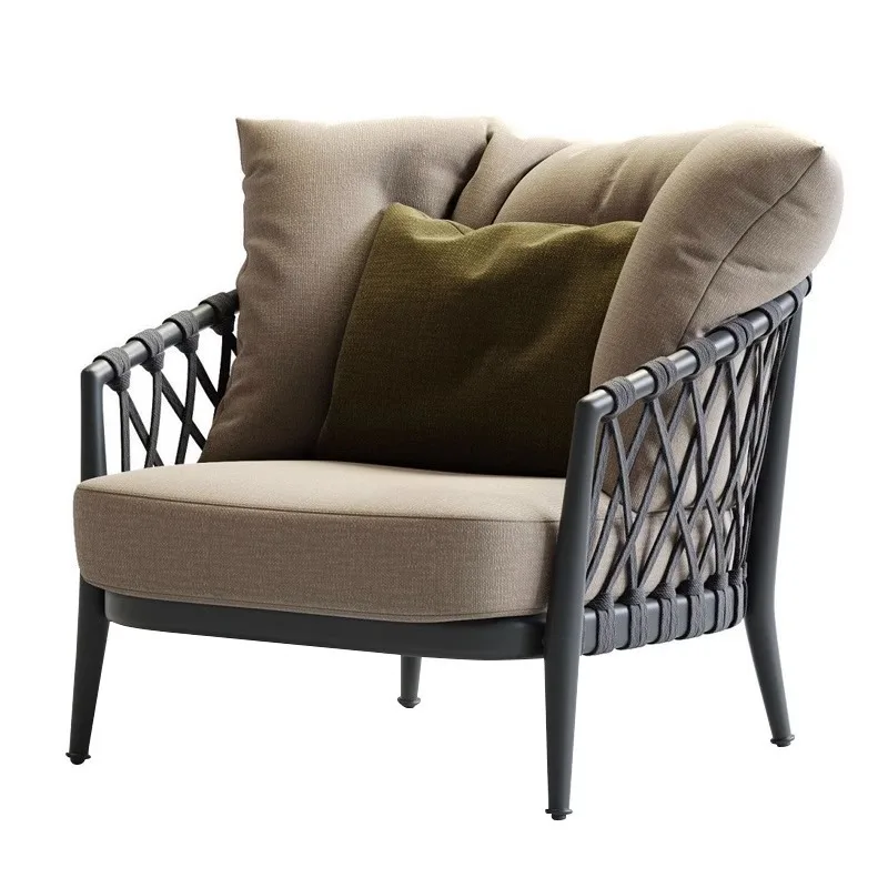 북유럽 스타일 심플 레저 소파 야외 라탄 소파 마당용, 소파와 커피 테이블 조합 가구