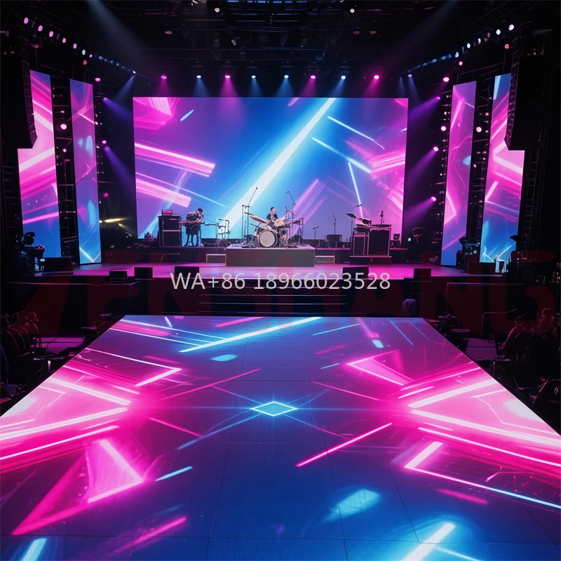 

LED Indoor Outdoor Full Color Led Wall P3.91 Video Wall 500x500mm Black High Brush Die Cast Aluminum LED Rental Display