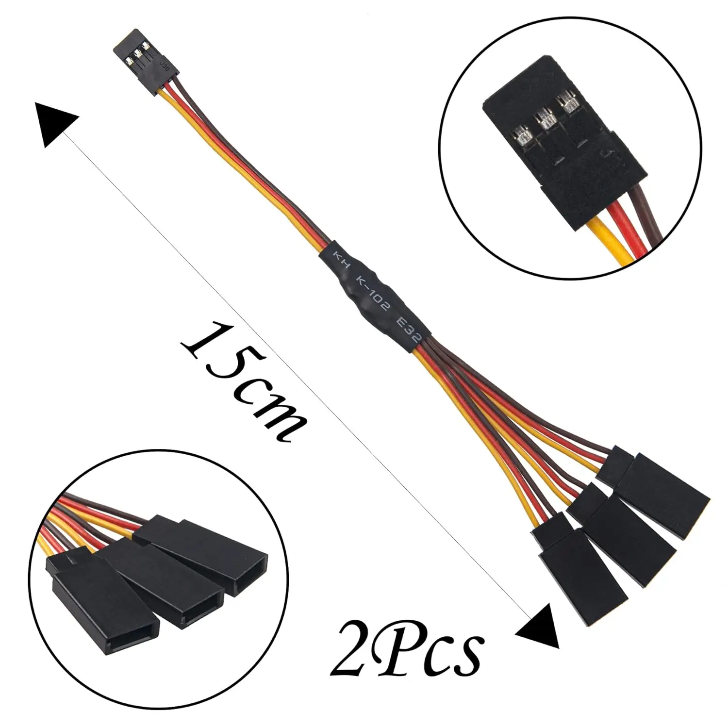 Cavo di prolunga Servo JR a 3 Pin da 18 pezzi, cavo Servo per cablaggio JR Y da 1 JR maschio a 2/3 femmina e cavo di prolunga JR da 3.93 \