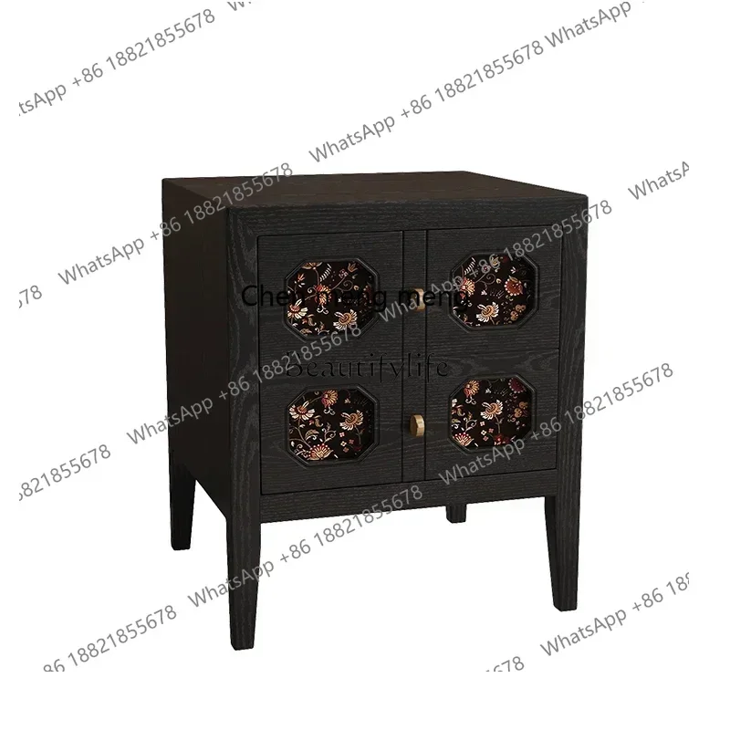 

New Arrivals French retro solid wood bedside table new high-end light luxury storage storage home simpless 7304