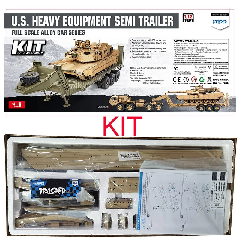タカラ　1/6 12インチ　USジープ　US Military Vehicle RC Truck Military 6 Wheels Trailer 6x6 HG P806 1:12 Scale U.S M747