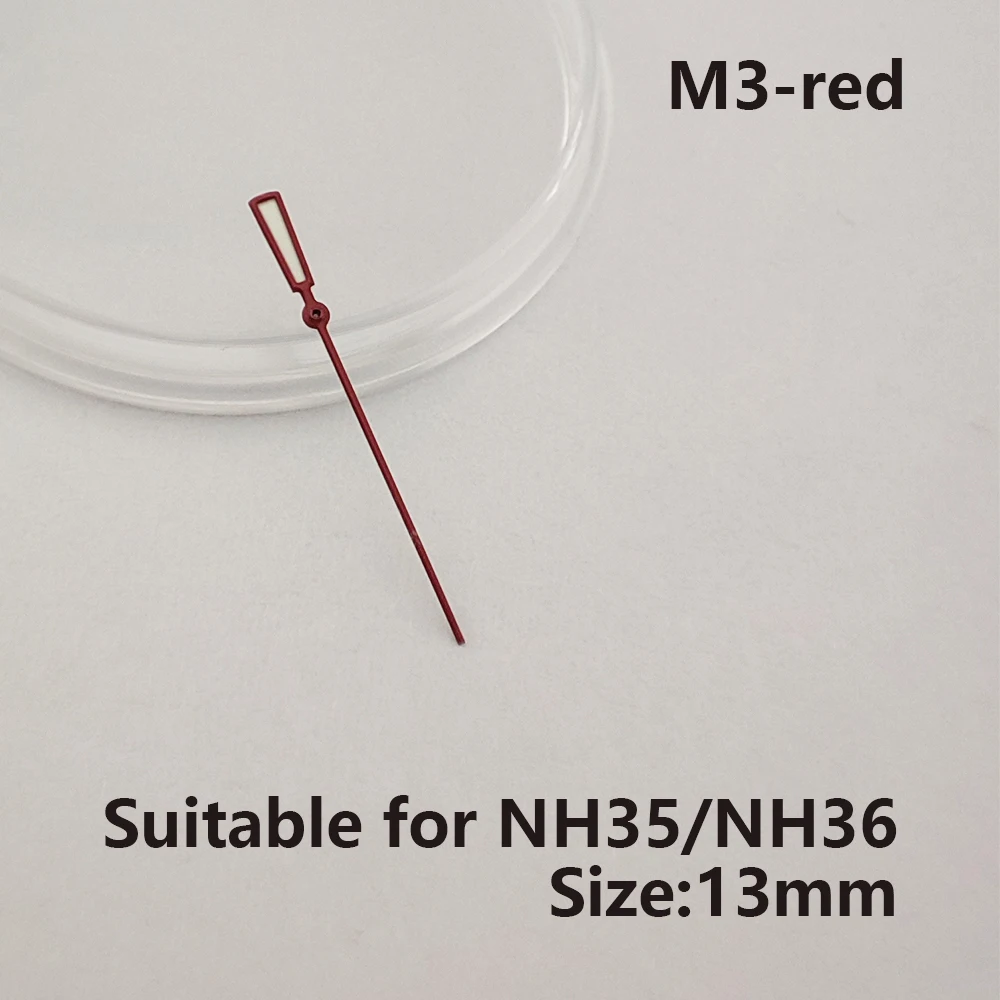 13 ミリメートル nh35 針秒針時計の針グリーン発光時計アクセサリー NH35/NH36/NH70/NH72 ムーブメントに適しています