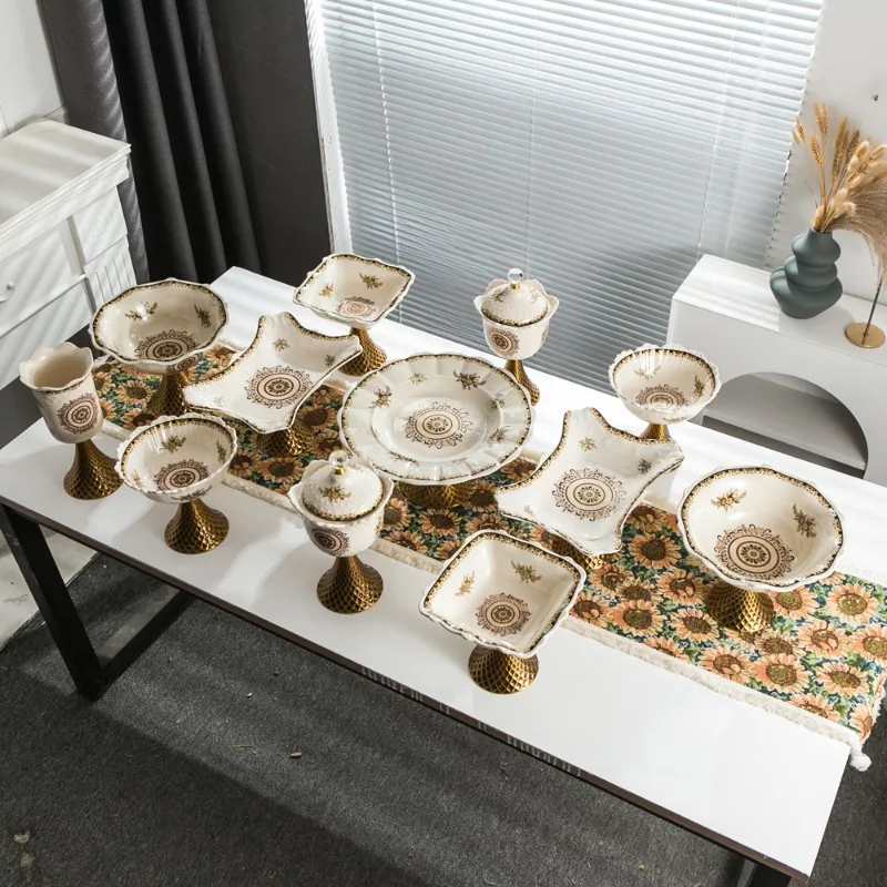 Ethnic Fruit Plate 11 Sets Uyghur Eurbon Festival European Ceramic Light Luxury