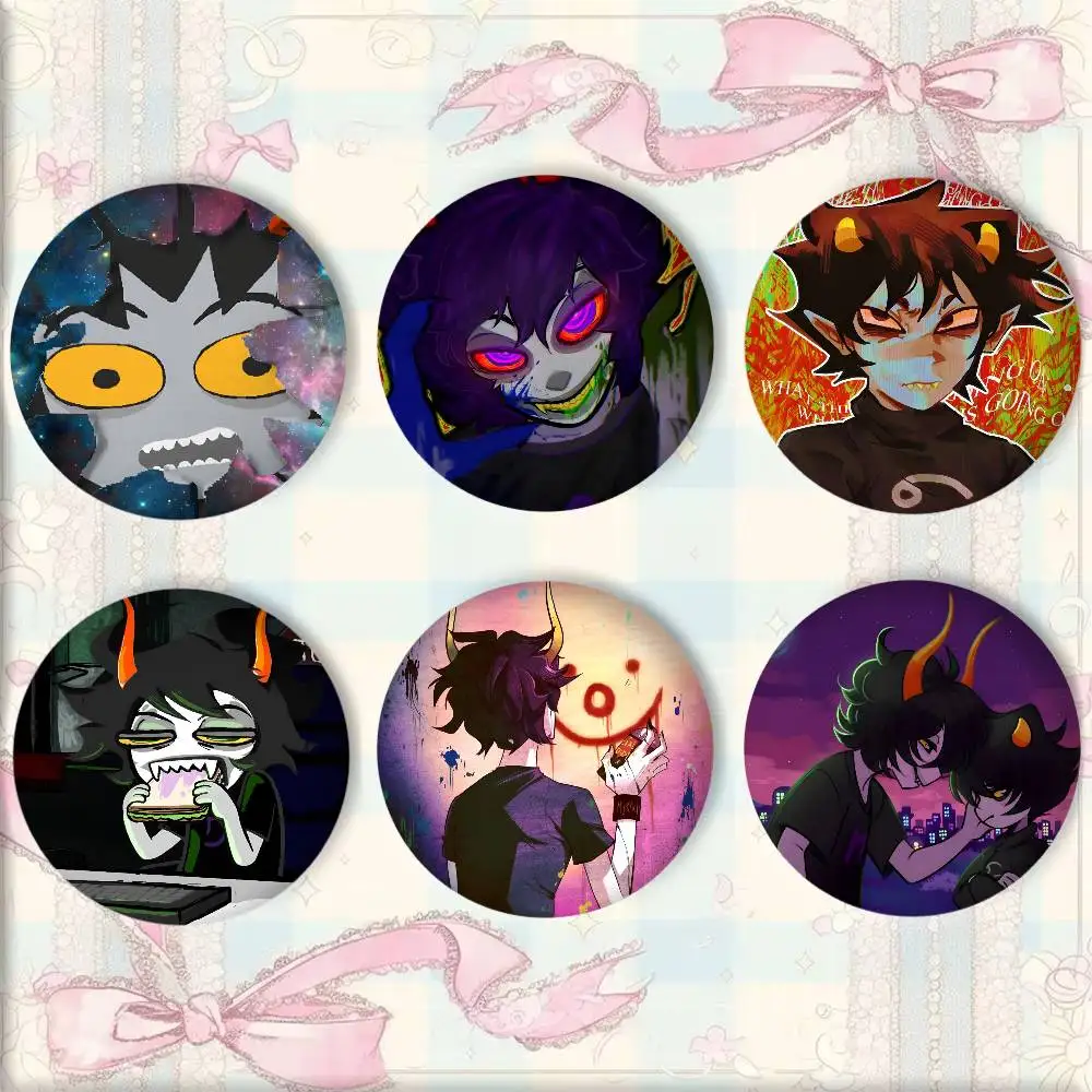 Funny Anime Game Character G-Gamzees Makaras Badge Tinplate Round Laser Brooch Clothes Backpack Accessories Lapel