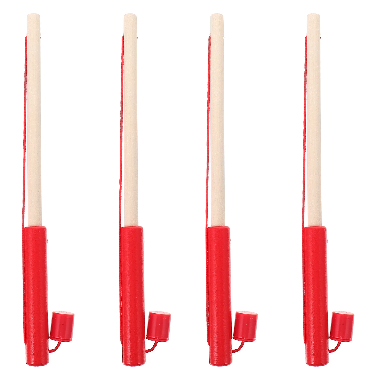 4 Uds. Joysticks de pesca caña de pescar juguete de pesca creativo (rojo) juguete de pesca de madera juguete de caña de pescar
