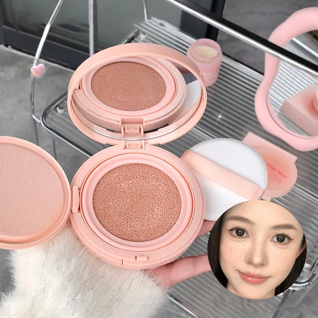 20g Matte Nude Air Cushion Silky Smooth Girl Feeling Concealer Long Lasting Makeup Holding Moisturizing Foundation Cosmetics