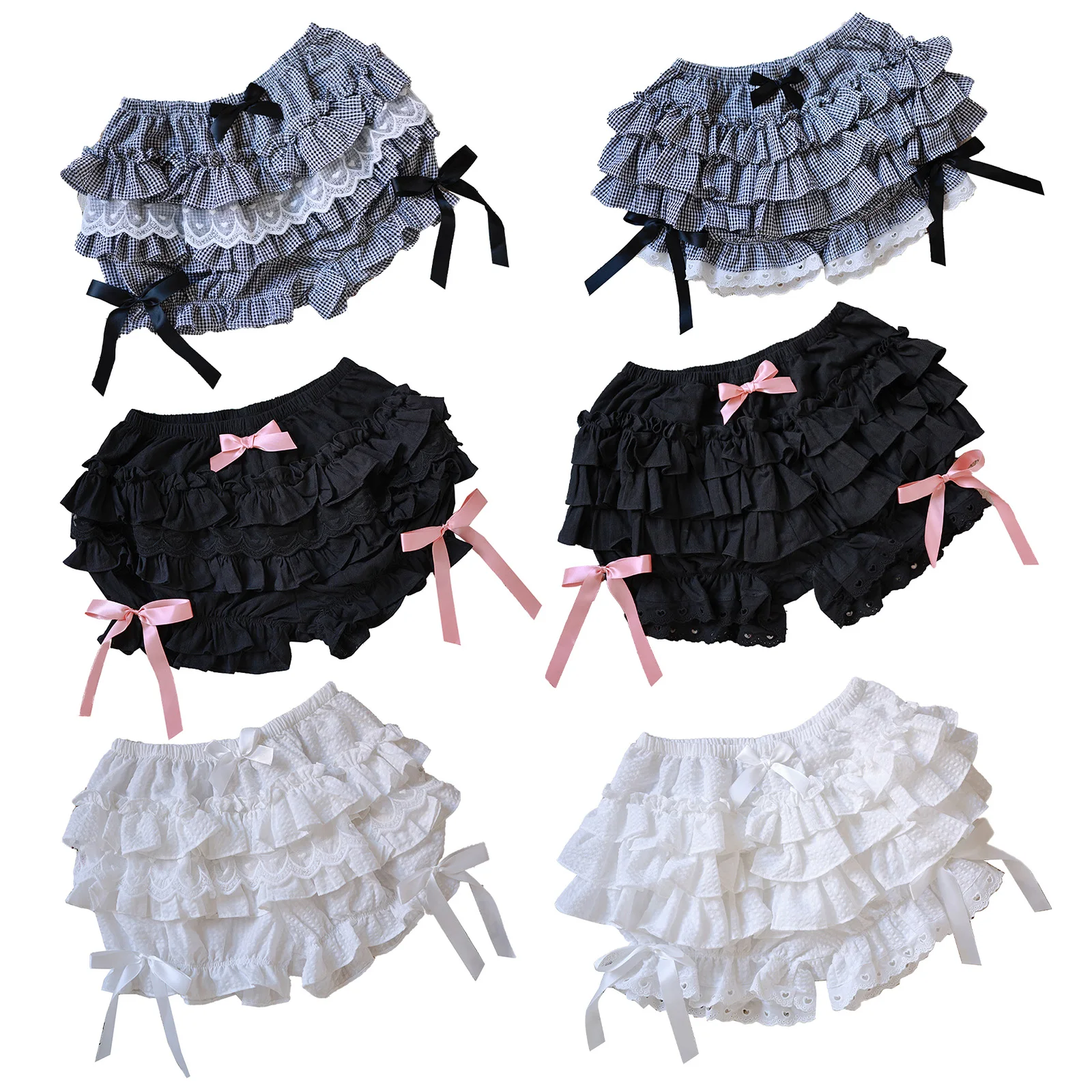 Lolita Maid Ruffle Shorts for Women Girls Cotton Pants Bloomers Kawaii Cute Safe Short Pants