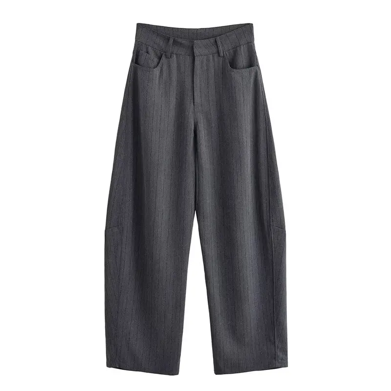 Taille haute jambe large rayé pantalons décontractés pour les femmes automne 2025 nouveau Sle polyvalent Faionable dames pantalon