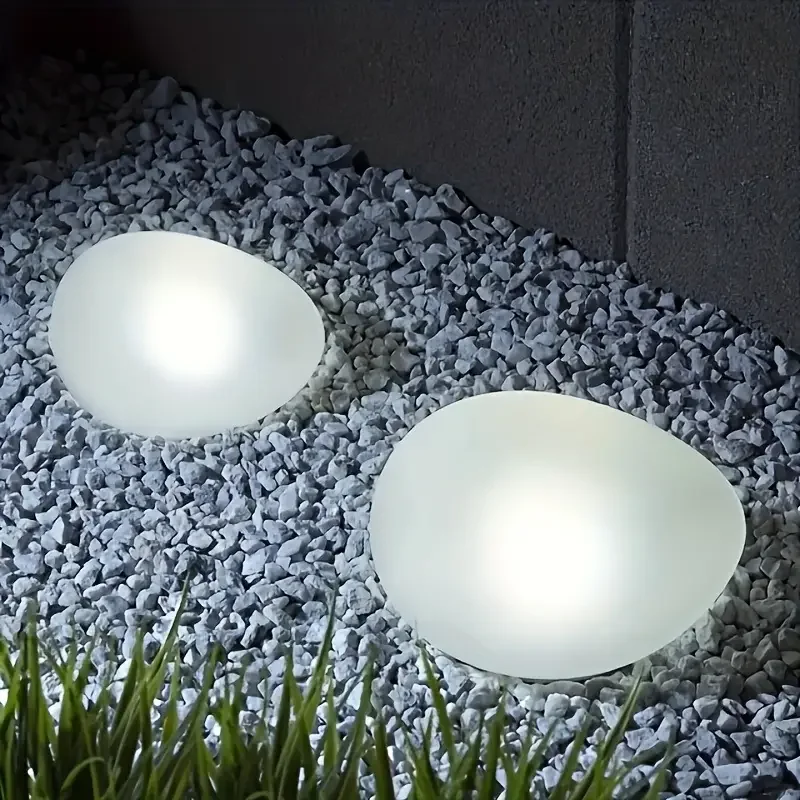 1/2Pack Solar Pebble Lights – Outdoor Waterproof Decor for Garden/Patio, Light Sensor Lamp & Portable for Path/Wedding Ambience