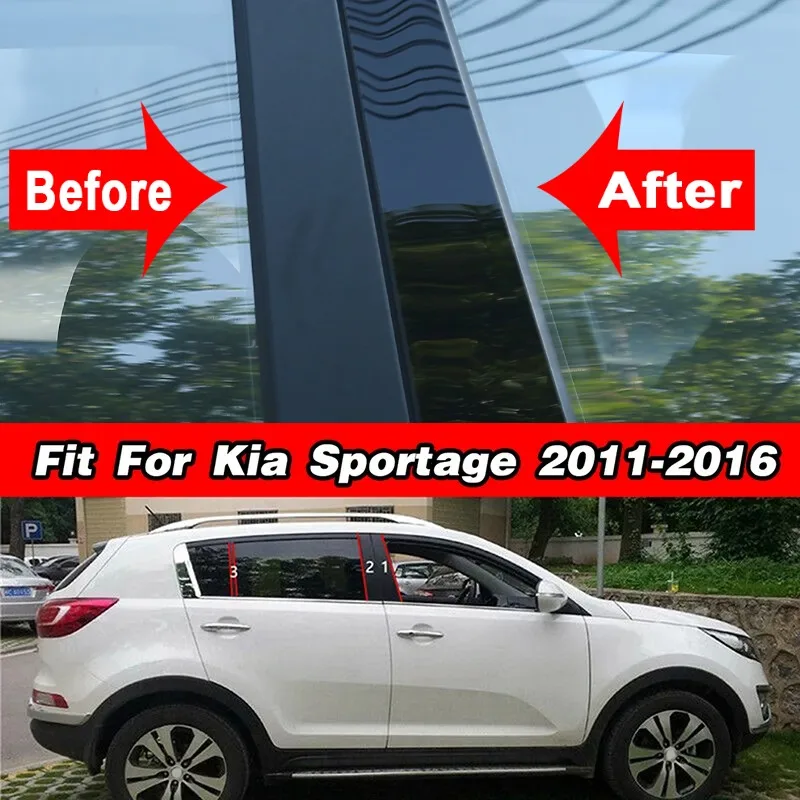 Poteaux de pilier de porte de fenêtre de voiture, revêtement Kiev illage, autocollants, accessoires extérieurs, Kia Sportage 2011, 2012, 2013, 2014, 2015, 2016