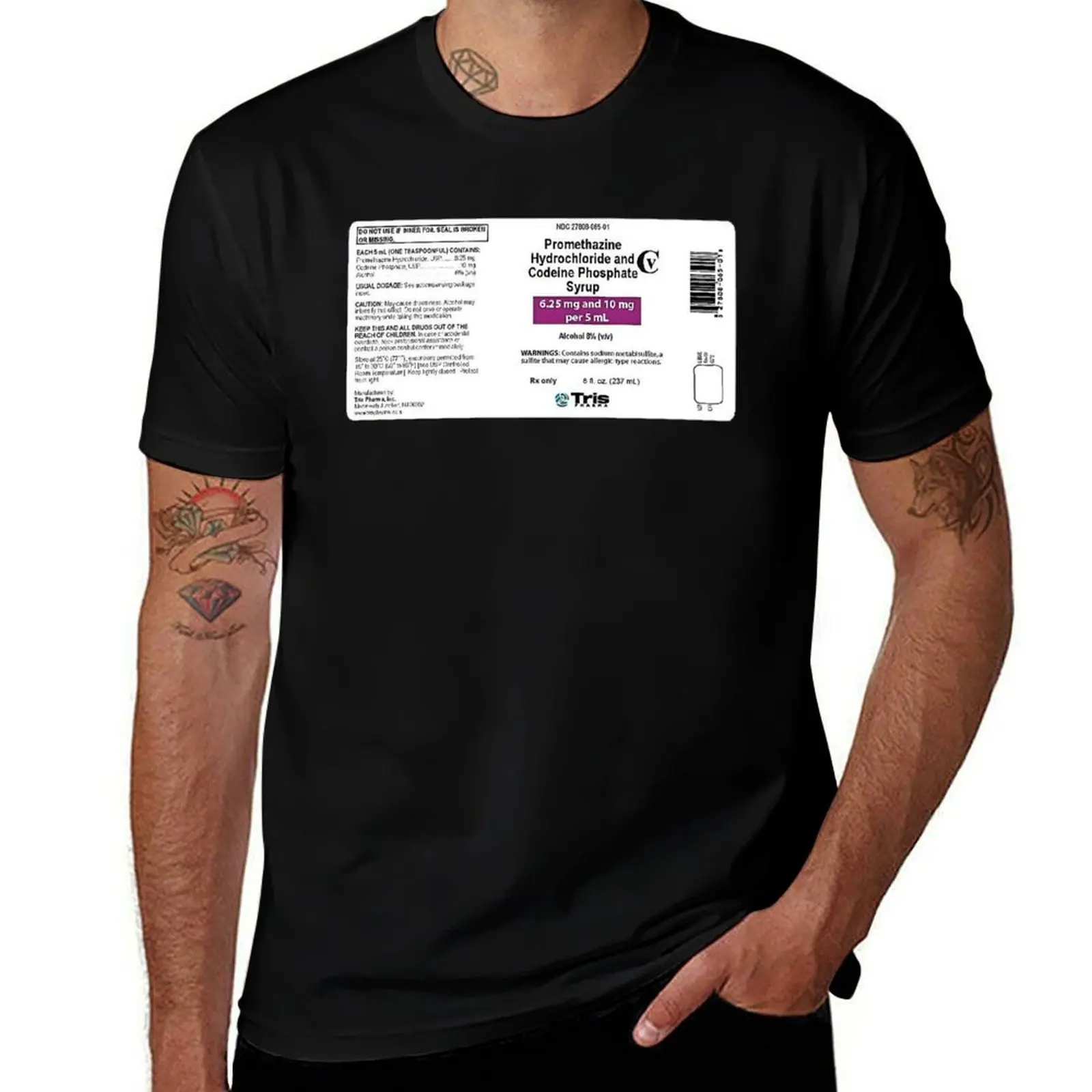 

Wockhardt lean tris codeine cough syrup label T-Shirt customs design your own Funny t-shirt sweat mens t shirts top quality