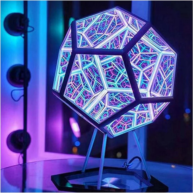 1 PCS Infinity Dodecaedron Color Art Light Fantasy Geometry Space LED Art Lamp USB Charging Christmas Gifts Decorations