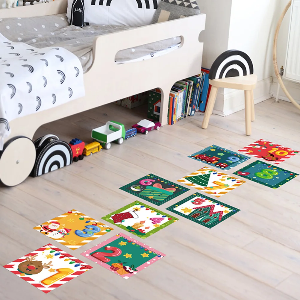 

1Set Hopscotch Stickers Bright Colorful Floor Game Decals for Children Interactive Learning Playtime Stickers for Kindergarten