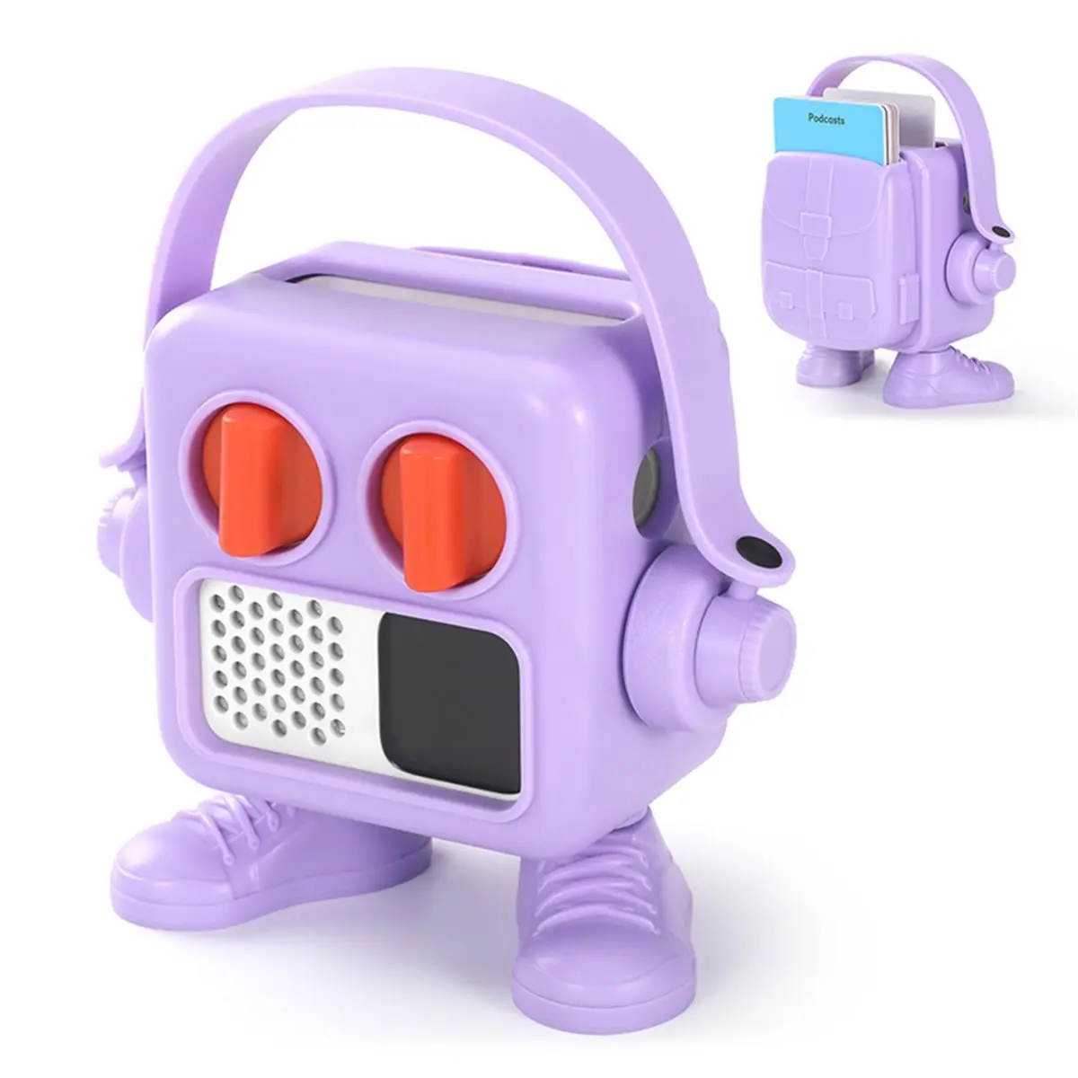 For Mini Silicone Protective Case Anti-Scratch Story Machine Organizer Bag Portable Audio Player Case Purpler