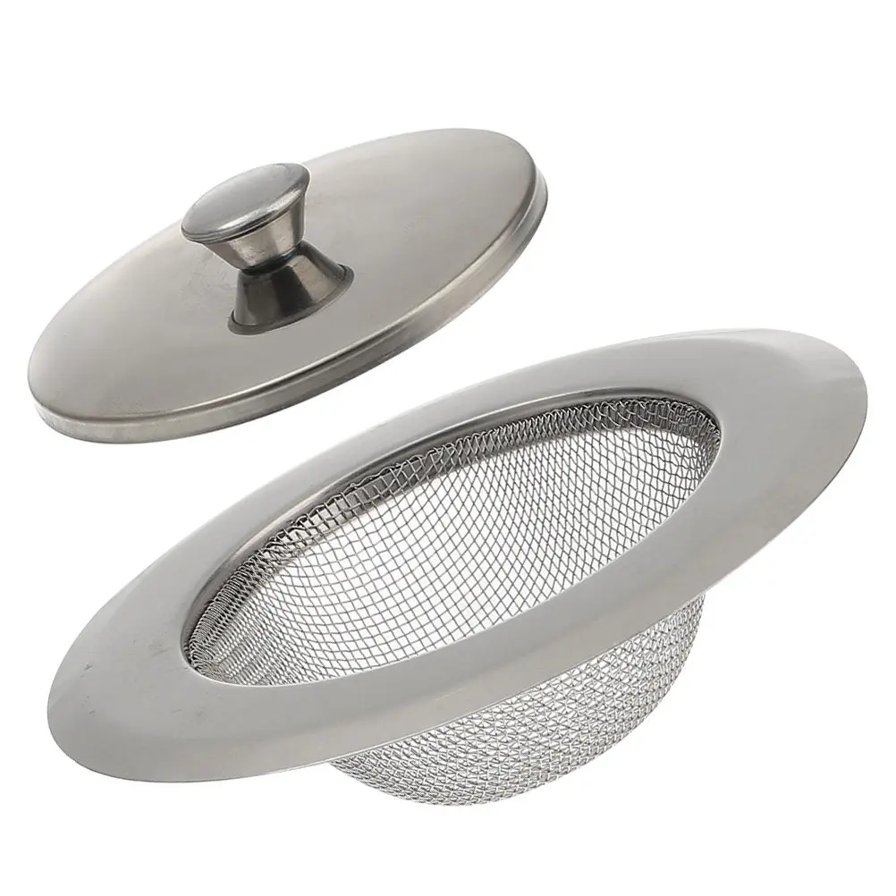 

1Set Kitchen Sink Filter Cover Fine Mesh Stainless Steel Sink Strainer Stopper Drain Plug for Kitchen Basin Prevent Clog Odor