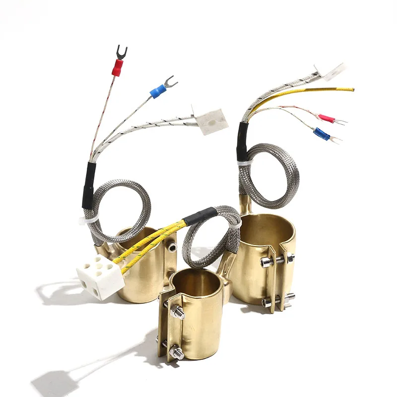 1PC ID 42mm 45mm Height 25-80mm Copper Heating Ring Electric Injection 220V Two Wires + Type K thermocouple+Grounding Wires