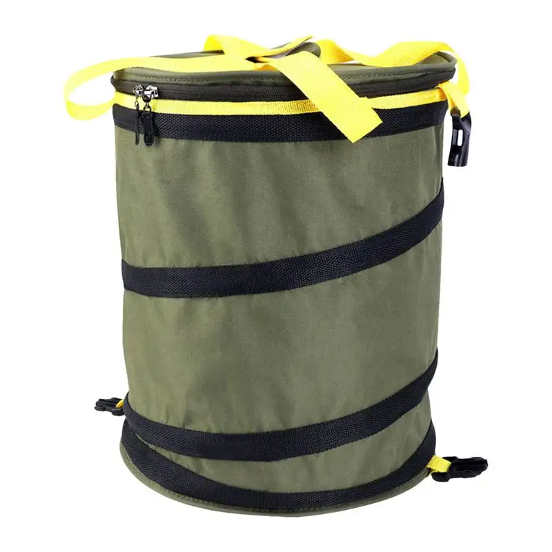 

Folding Camping Bucket Portable Outdoor Bucket Trash Bin Water Container Organizer With Lid & Handle For Camping Fishing Hiking
