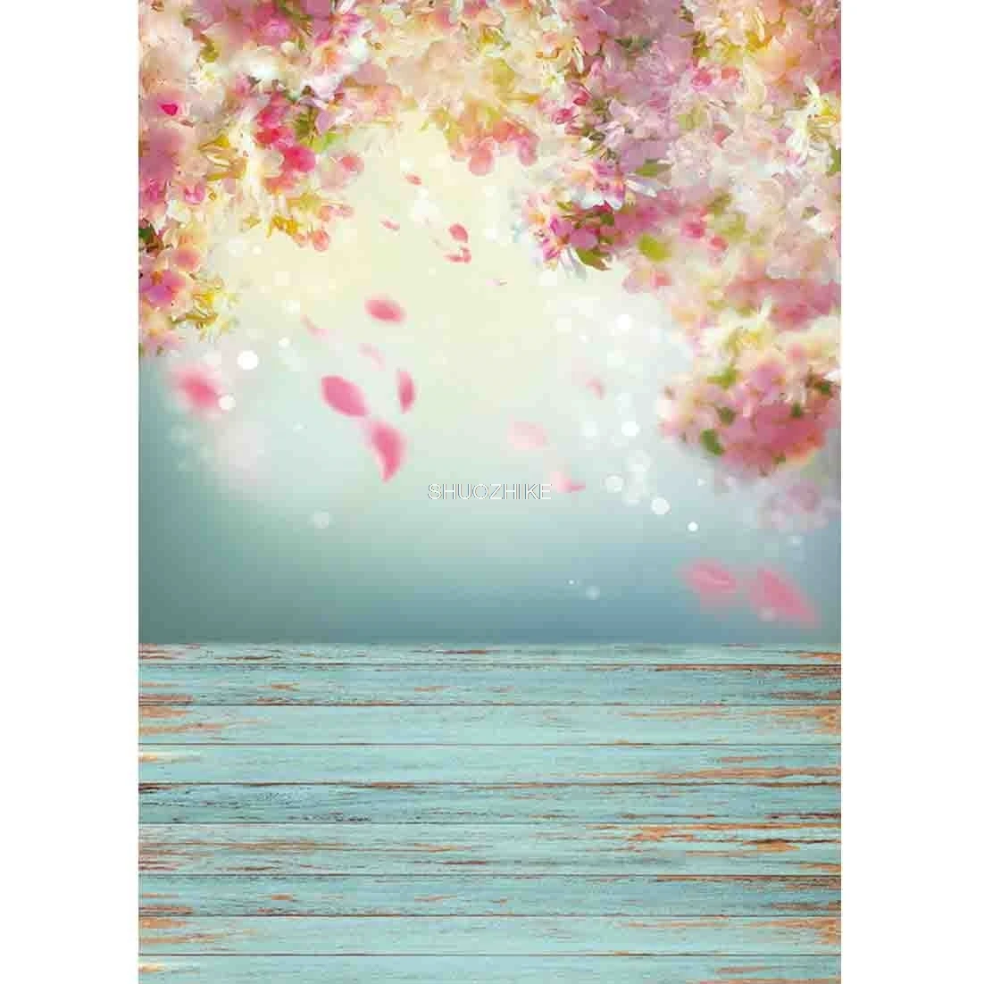 SHUOZHIKE Digital Photography Backdrops Props Flower Landscape Wooden floor  Photo Studio Background  21922 ZLDT-13