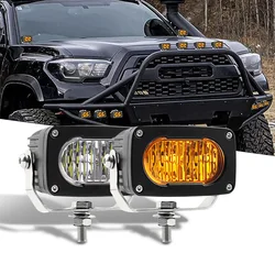 Luci LED da 3 pollici 2 pezzi Luce di guida ambrata Offroad Fascio fendinebbia giallo per moto SUV ATV UTV camion barca trattore