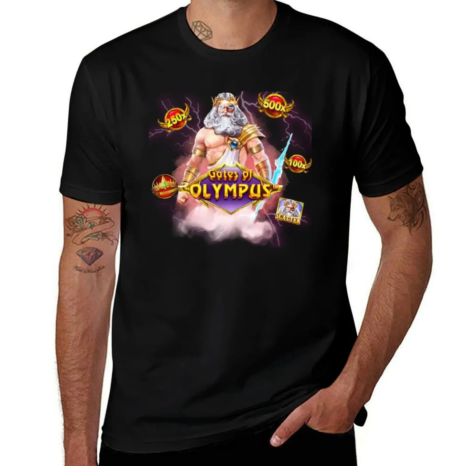 

Casino slot machine Gates of Olympus T-Shirt cotton t shirt man man t shirts for men casual t shirts with prints T-Shirt
