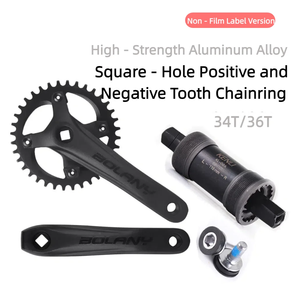 

MTB Single Chainring Crank 34T 36T Chainring 104BCD Mountain Bike Chainwheel Square Hole Crankset & Bottom Bracket 170mm Parts