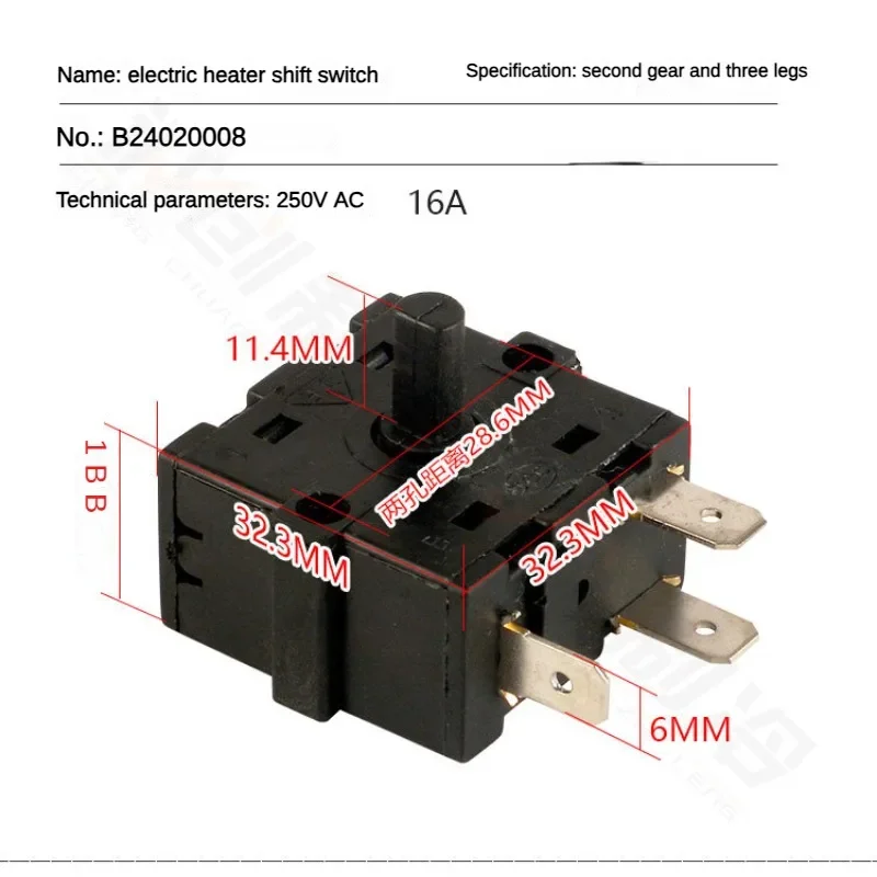 Electric Room Heater Position  3 Pin 5Pin  Rotary Switch Selector AC 250V 16A Radiator