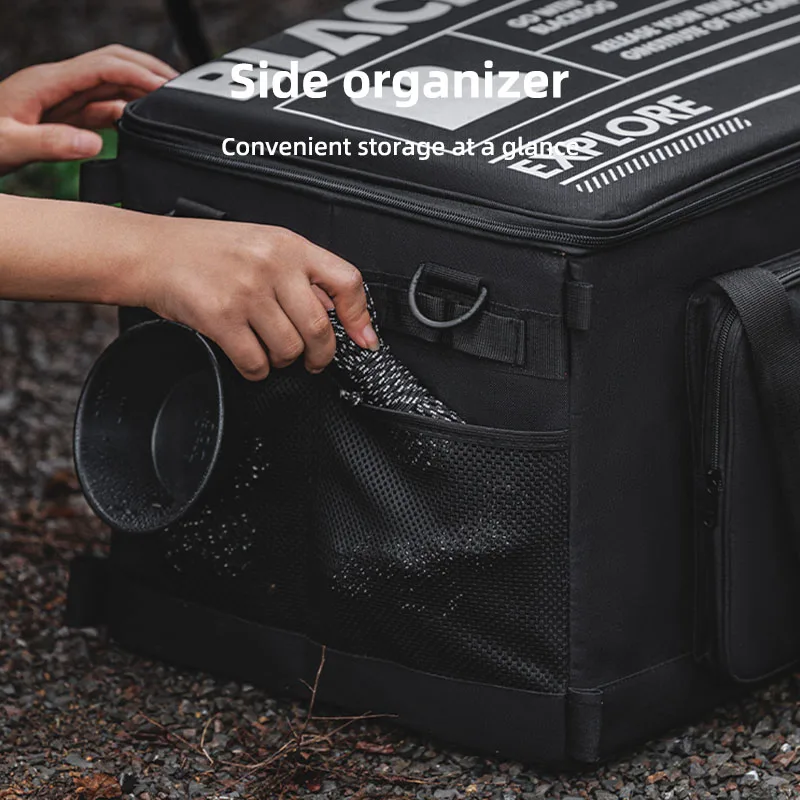 Black Dog Outdoor Camping Storage Bag Large Capacity Collapsible Storage Bag Gas Canisters Picnic Cooking Utensils Bag