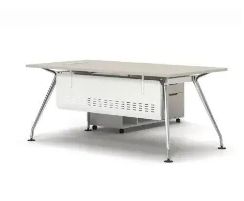 Modern Office Table Desk Aluminum Leg Chrome Finished Office Table Metal Frame For Office Executive Manager Computer Desk