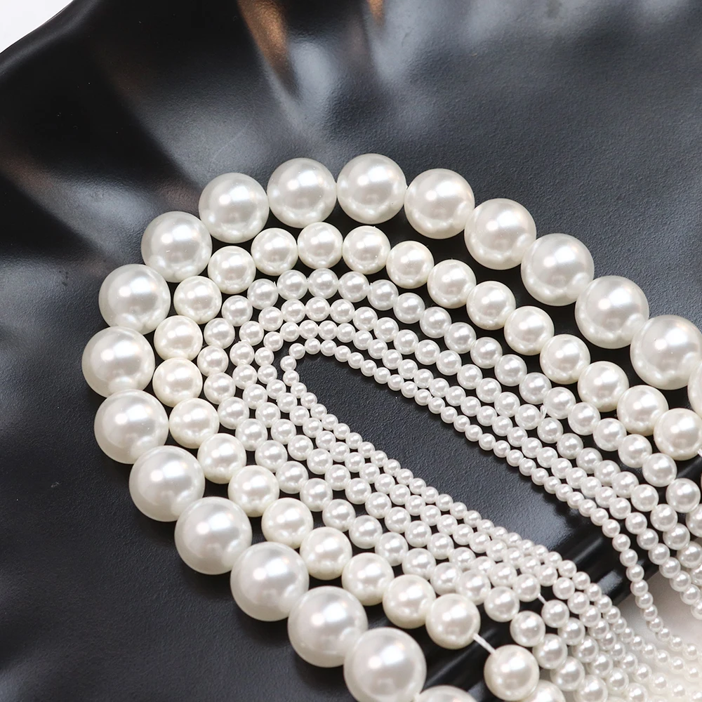 1strand Exquisite Natural Shell-based Imitation Pearl Beads for DIY Women Men Necklace Earring Jewelry Making Accessories