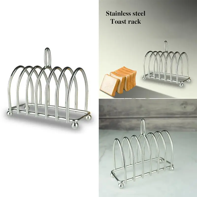 Toast Rack Restaurant Bread Holder 6 Slices Stainless Steel 6 Slices Sample Food Display Tool For Home Kitchen Restaurant
