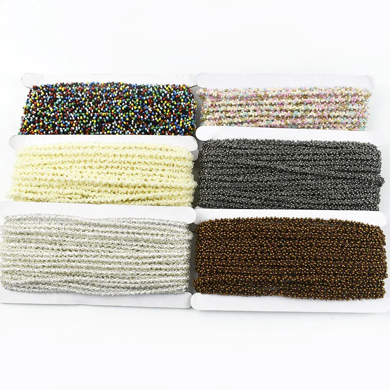 

2/5/9M Deepeel 5mm Beaded Lace Trim for Sewing Clothes Trimmings Wedding Dress Curtain Laces Ribbon Decoration Hair Accessories