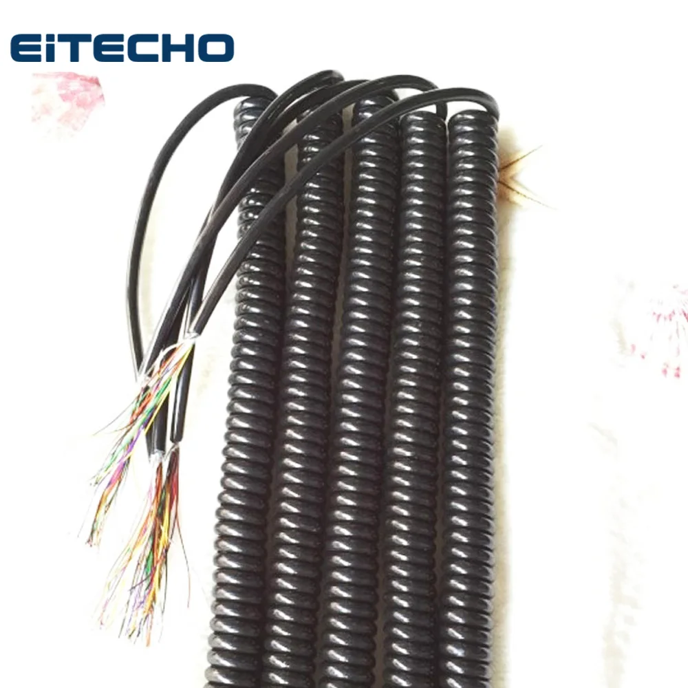 Spring Spiral Shield Cable Made in China Low Price for  CNC Handheld Handwheel  7 12 15 16 17 19 21 Cores Coiled  3 4 5 6m Meter