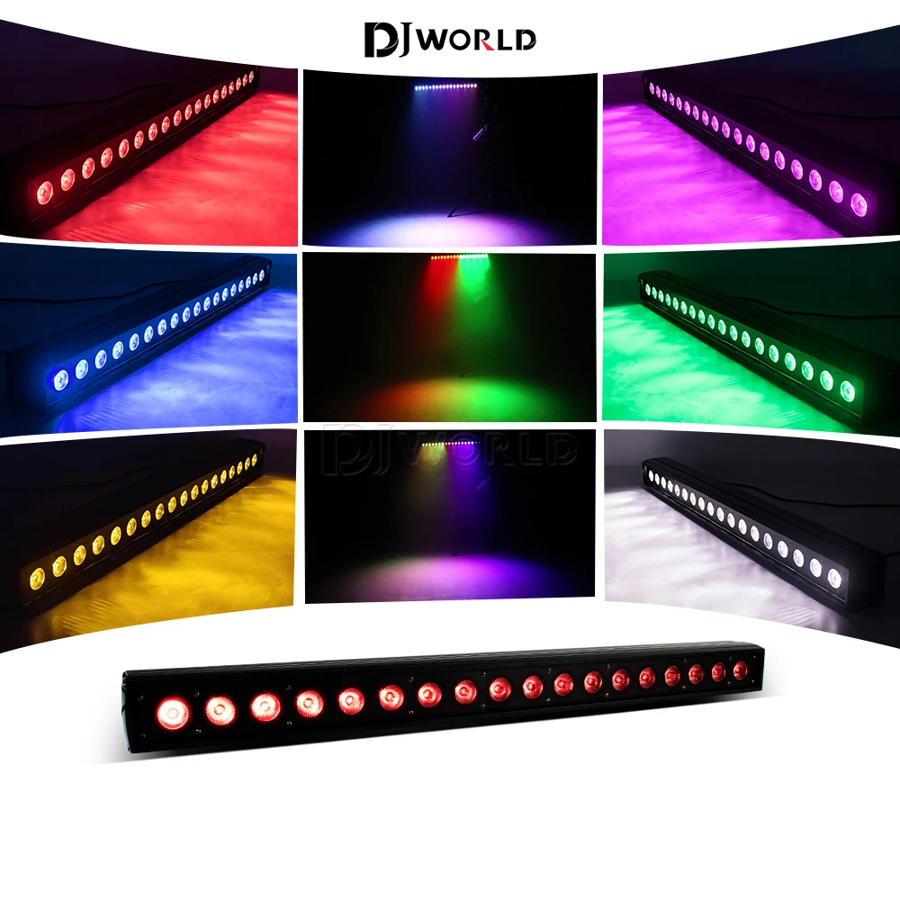 DJworld HA CONDOTTO LA Luce 18x18W Lavaggio Della Parete RGBW 6IN1 Bar Soundlights Discoteca Karaoke Illuminazione Della Palcoscenico Attrezzature per DJ Lampada da Corsa di Cavalli