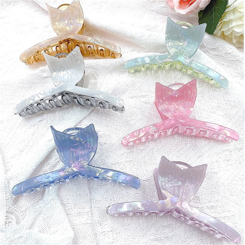 

Matte Fishtail Hair Claw Clip 11cm, Acrylic Glasslike Hairpin for Bath Updo Back Hair Styling