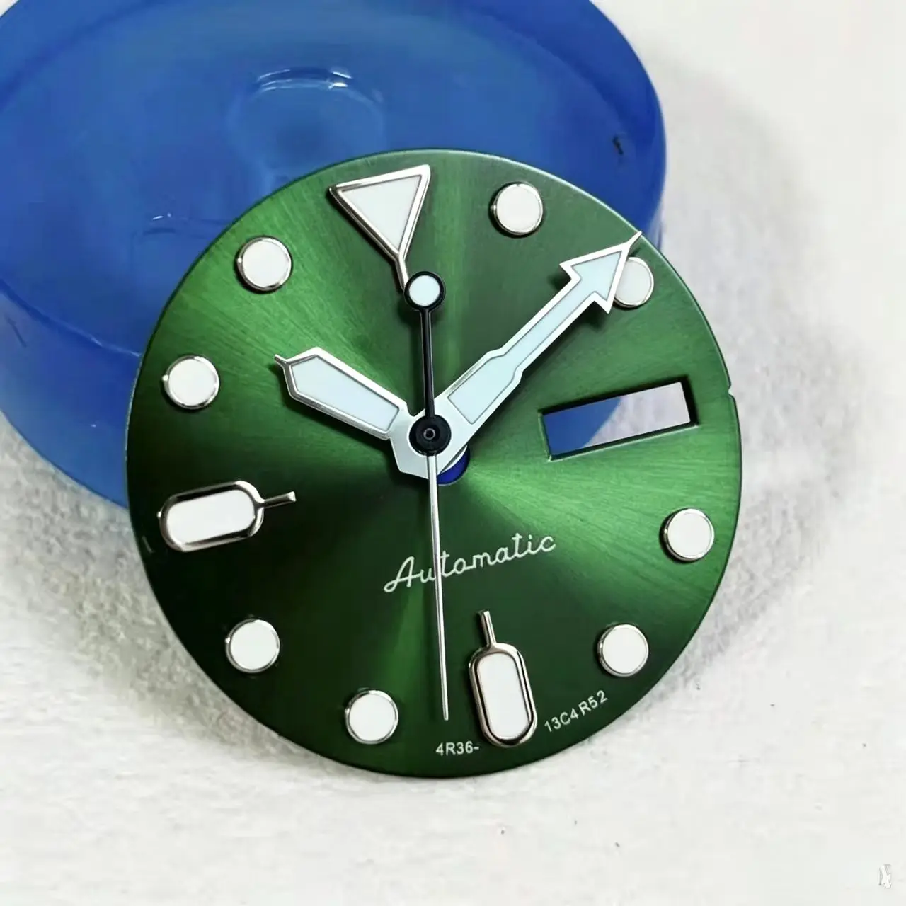 28.5mm NH36 S Logo Dual Calendar Dial S5 Dial SKX007 Dial Fit NH35/36/4R36 Movement Green Luminous Watch Accessories