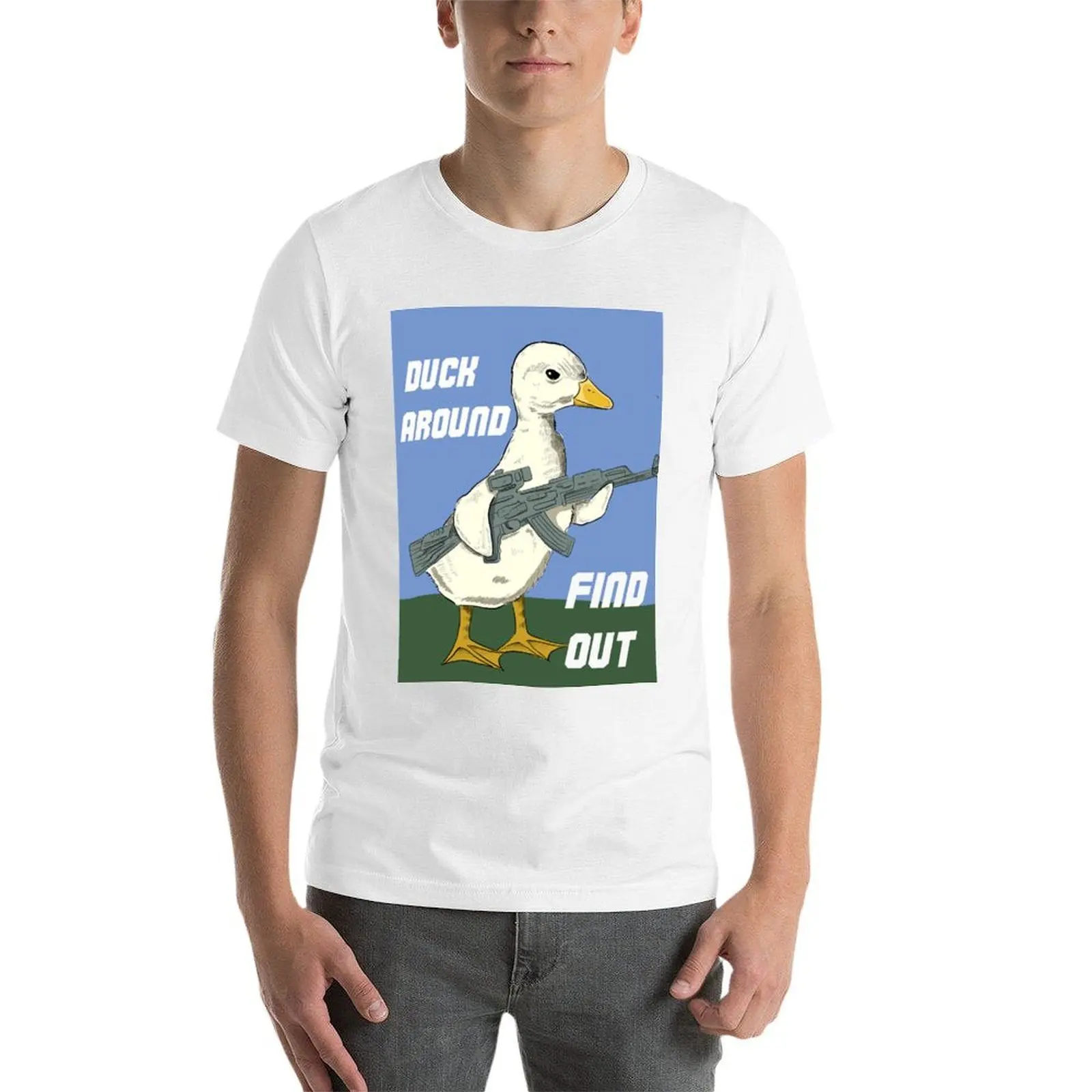تي شيرت Duck Around Find Out تي شيرت رجالي قطن تي شيرت للرجال 100% قطن تي شيرت #4