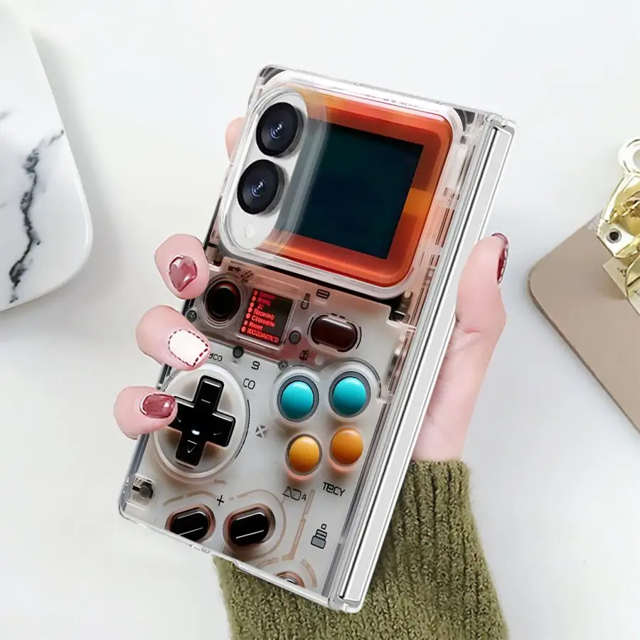 Retro Game Console Case for Samsung Galaxy Z Fold 8 ZFold 8 PC Hard Luxury ZFold8 Phone Cover