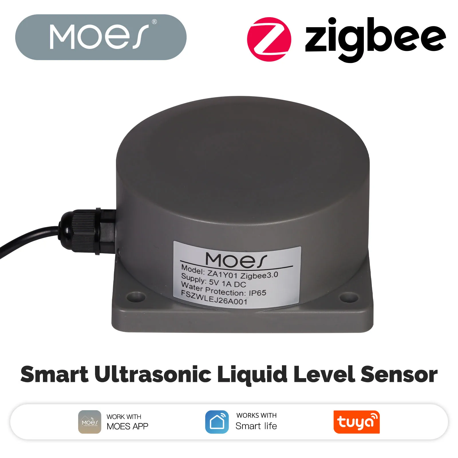 

WiFi/ZigBee Smart WiFi Water Level Sensor with Real-Time Alerts & APP Remote Control Water Level Detector for Household Use