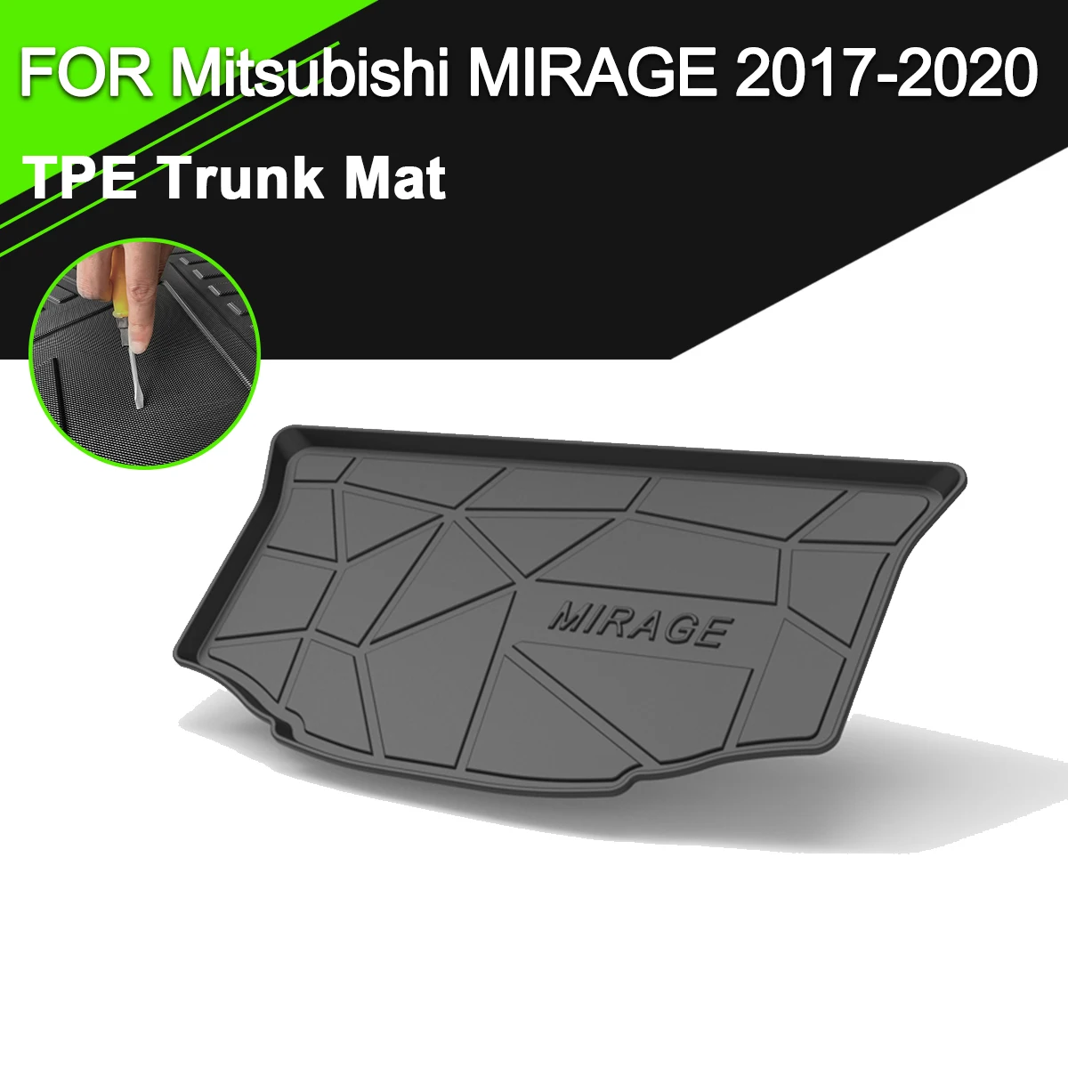 

Trunk Mat TPE FOR Mitsubishi MIRAGE 2017-2020 Car Waterproof Non-Slip Rubber Cargo Liner Accessories