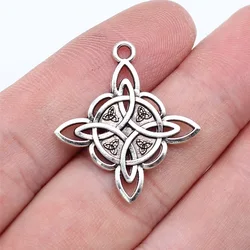 WYSIWYG 10pcs 28x25mm 2 Colors Triquetra Knot Amulet Charms Pendant For DIY Jewelry Making Handmade Jewelry Craft Findings