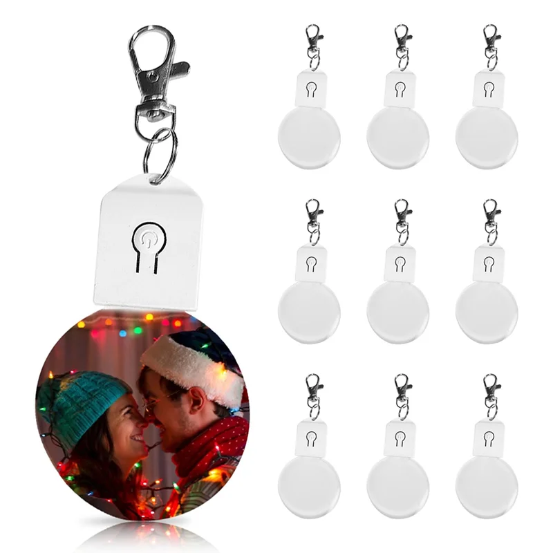 

THIVN-10 шт., сублимационные брелки, заготовки оптом со светодиодной подсветкой, переносные поделки своими руками с брелоками для фотографий