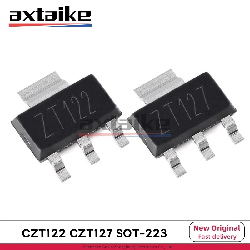 

10PCS CZT122 CZT127 SOT-223 ZT122 ZT127 100V 5A 1W NPN PNP Darlington Transistor SMD TIP122 TIP127