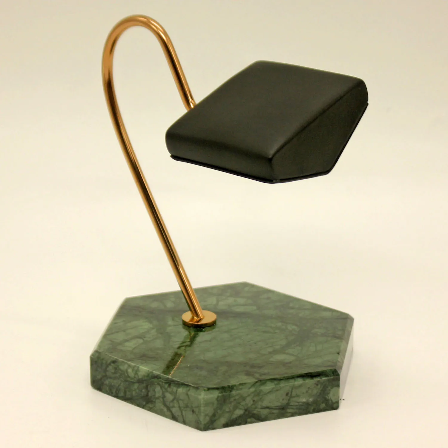 Most-Watch Display Stand Green Natural Marble Base Gold Metal Support Rod PU Bracket Watch Storage Display Stand