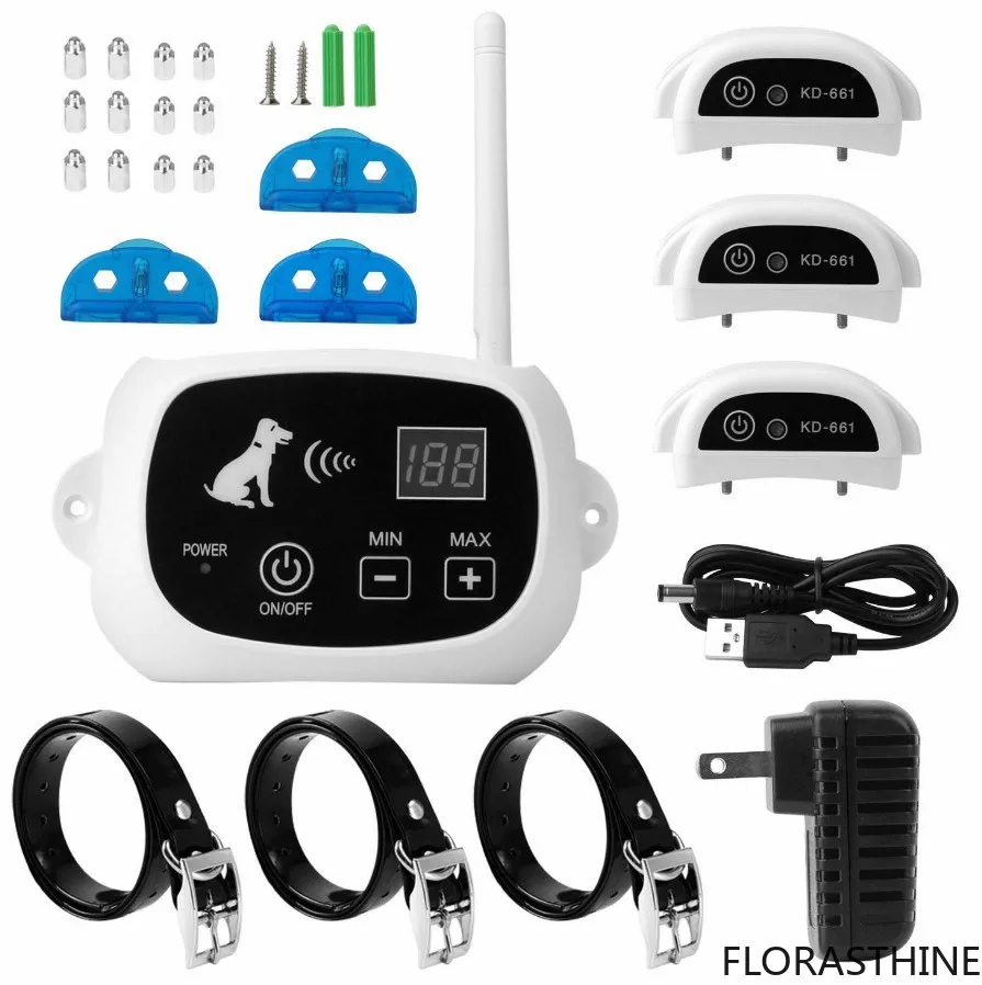 500m Waterproof Wireless Dog Fence Containment System Electric Dog Training Collar Electronic Fence Pet Safety Pet Transmitter