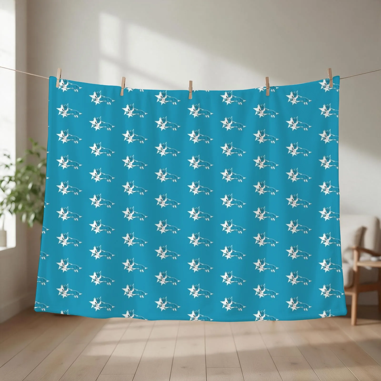 Enthusiasm - Cardigan Welsh Corgi - No words. Throw Blanket couch cozy soft plush fuzzy picnic outdoor blanket