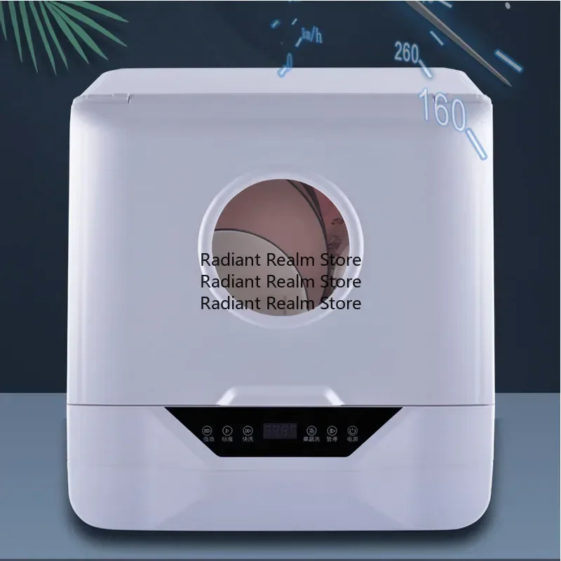 Countertop Automatic Dishwasher, 110V/220V Optional Plug, Mini Portable Dish Washing Machine for Home