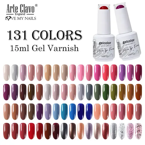 Arte Clavo TPO HEMA FREE Top Quality Discount Price 131 Colors Nail Gel Polish New Formula Nail Gel 15ml Bottle UV Gel Varnish