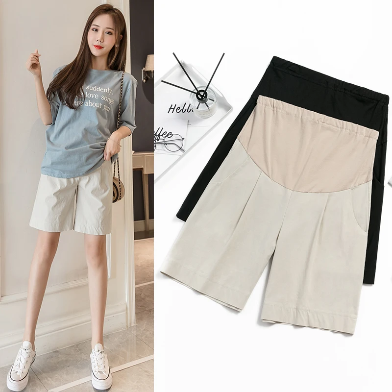 

Maternity Pants Shorts Pockets Loose Leg Trousers For Pregancy Woman Short Pants Pregnancy Pockets Straight Wide Leg Clothing