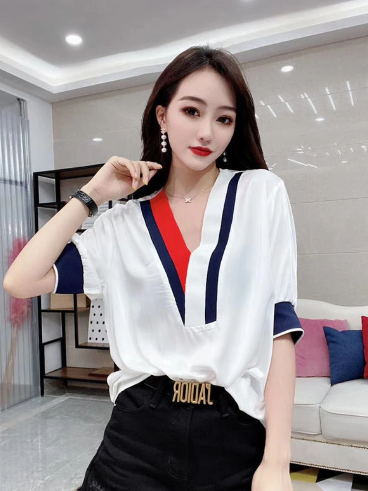 T Shirt for Women Baggy Summer Outfit Short Tops Woman Sleeve Kpop Korean Reviews Clothes 90s Vintage Women's Clothing Sales Yk2