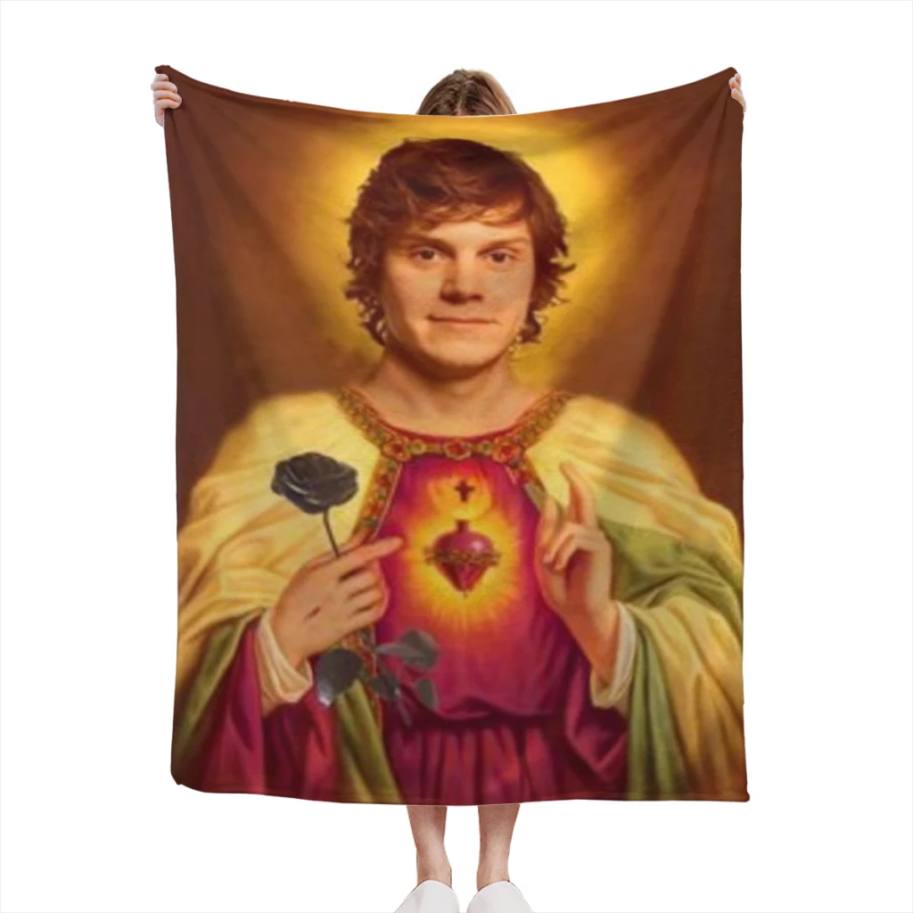 Evan Peters Actor Summer Blanket Thin Blanket for Couch Sofa Warmth Bed Artificial Flannel Blankets Comfortable